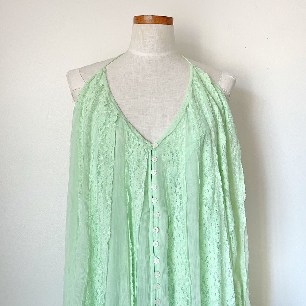 Free People Green Sweet Sea Lace Maxi Dress Size Large NWOT - Picture 4 of 10